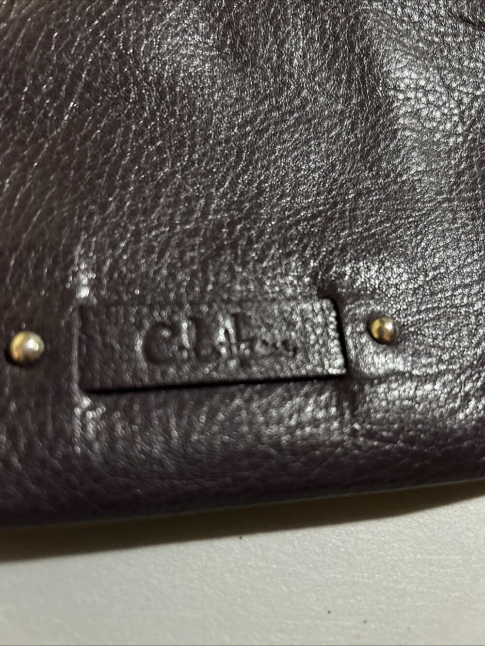 Cole Haan Purple Pebbled Leather Wristlet Clutch Mini Bag Y2K Aesthetic🔥 - Picture 3 of 11